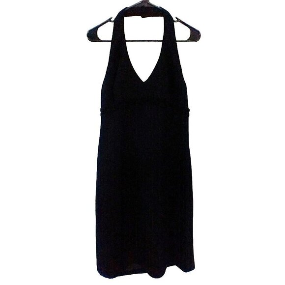 AMANDA SMITH Black Halter Dress Party Evening Lined Zip Back - Size 8 NWT - Picture 1 of 10